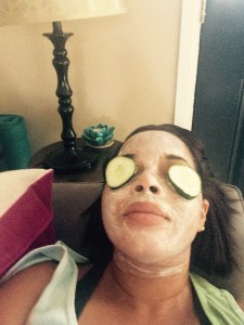 Added cucumbers to eyes.If you did not know, cucumbers have great benefits as well. They revitalize the skin, reduce water retention, fine lines, wrinkles, and blemishes just to name a few of the benefits that come from cucumbers for the skin.